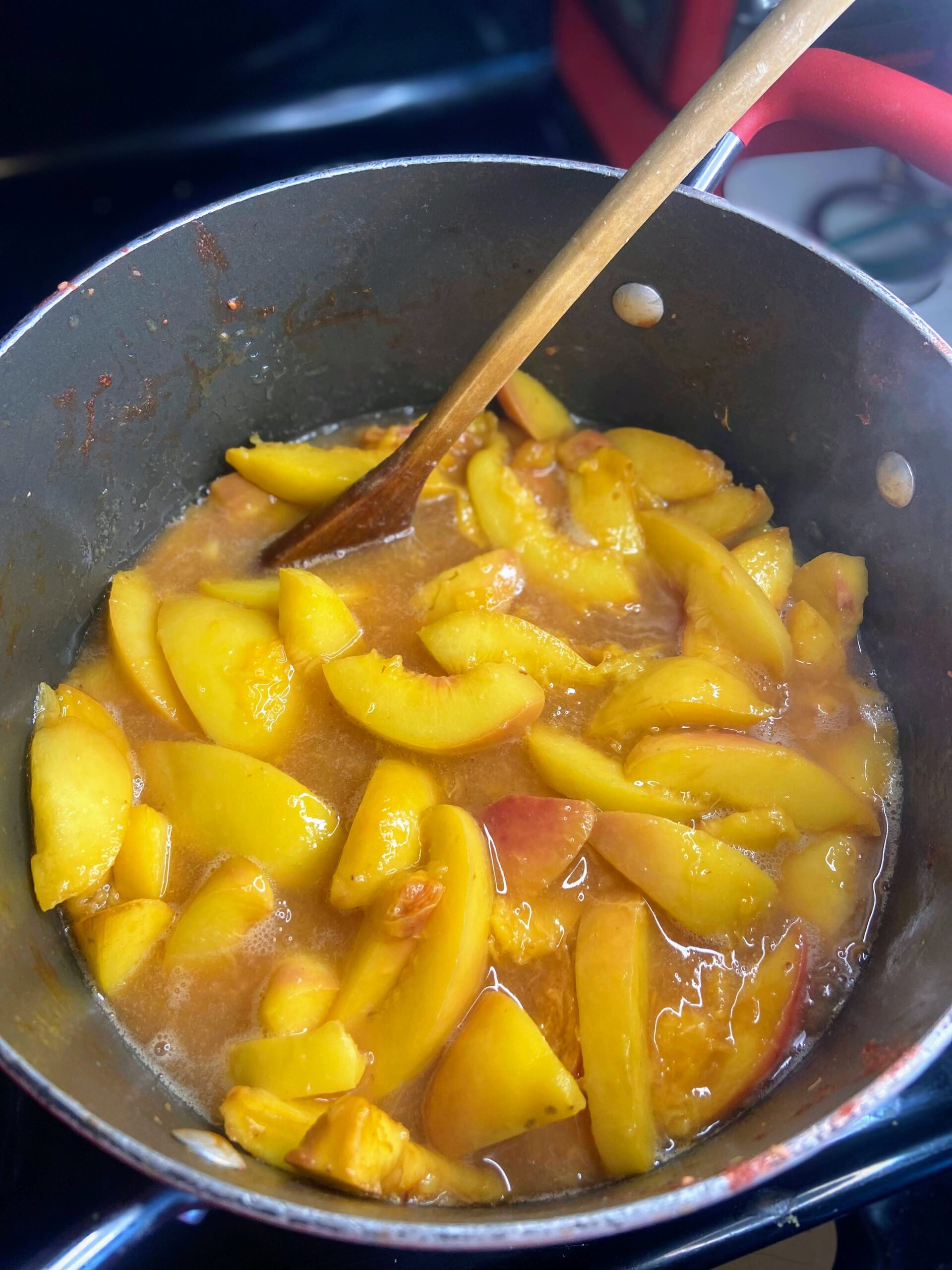 Cooked down peaches