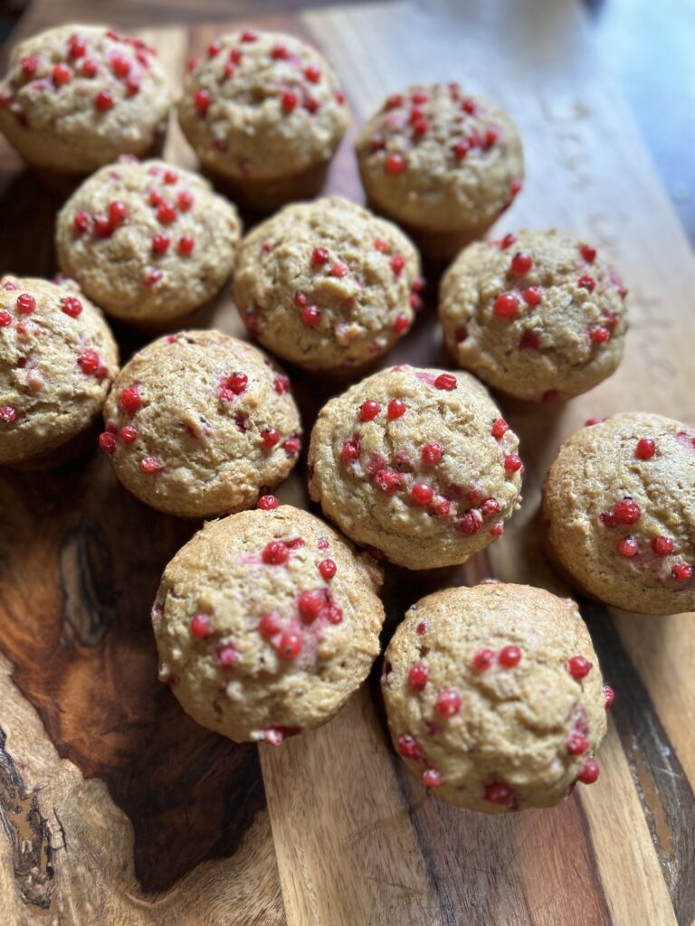Completed red currant muffins