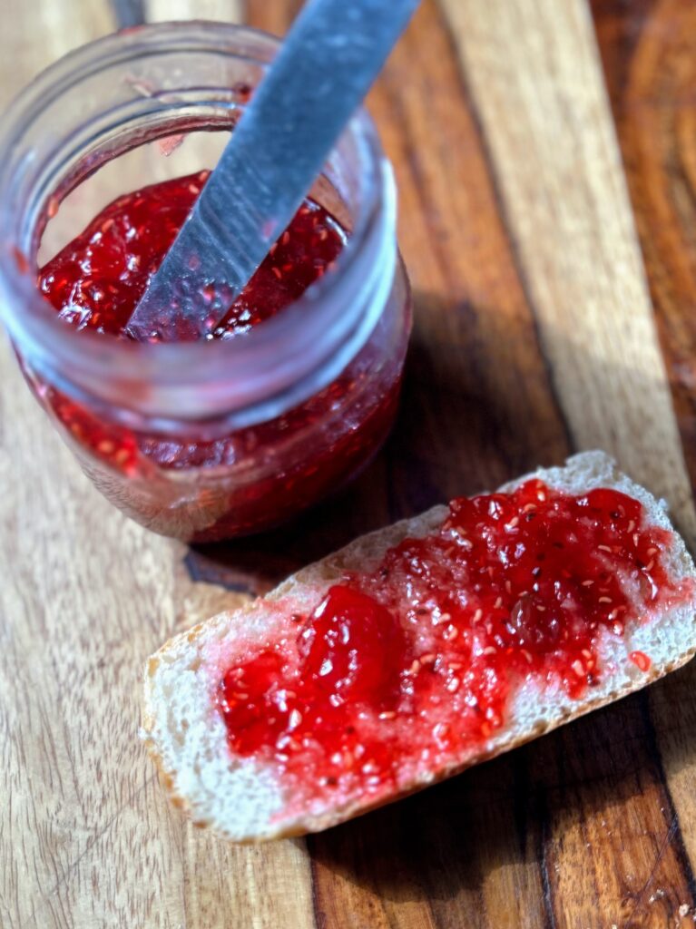 Cherry Raspberry Gooseberry Jam on Toast
