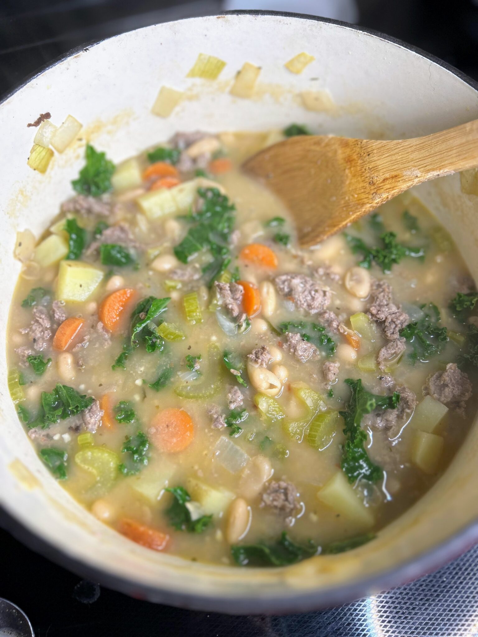 Kale and White Bean Sausage Soup · Jess in the Kitchen