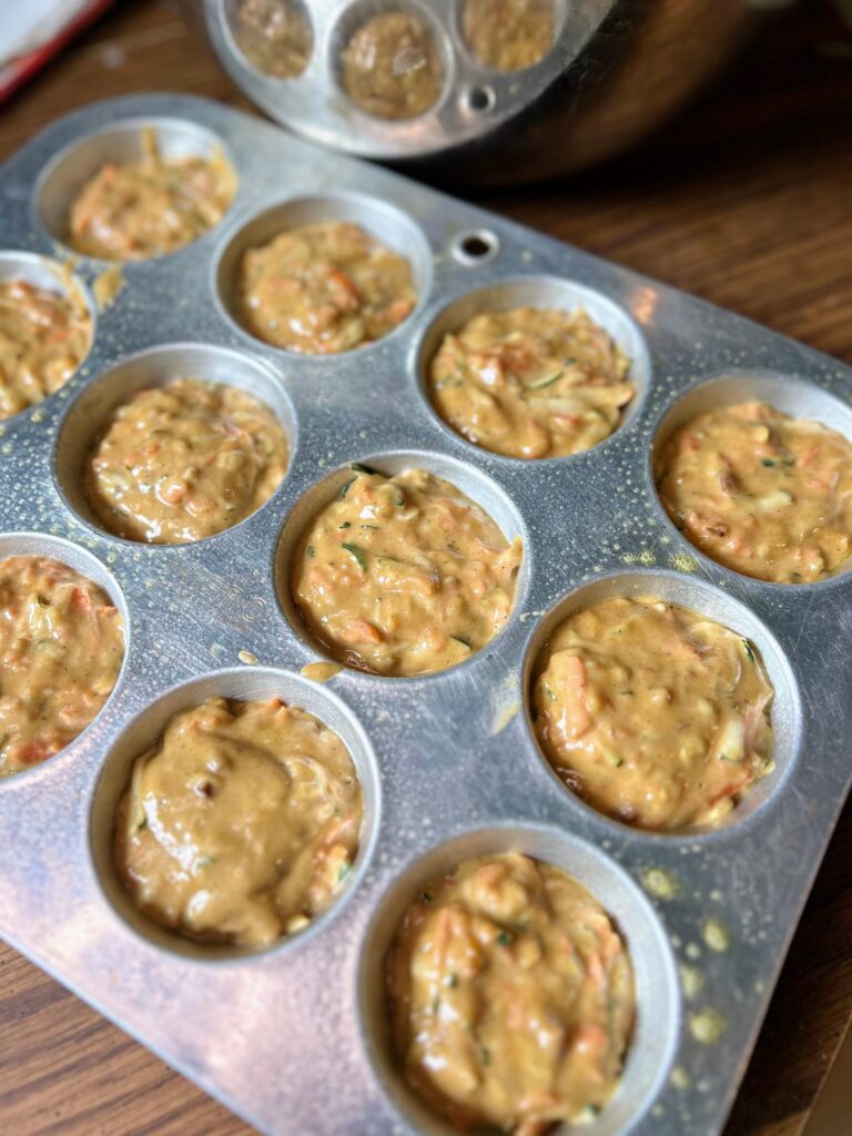 zucchini carrot muffin batter