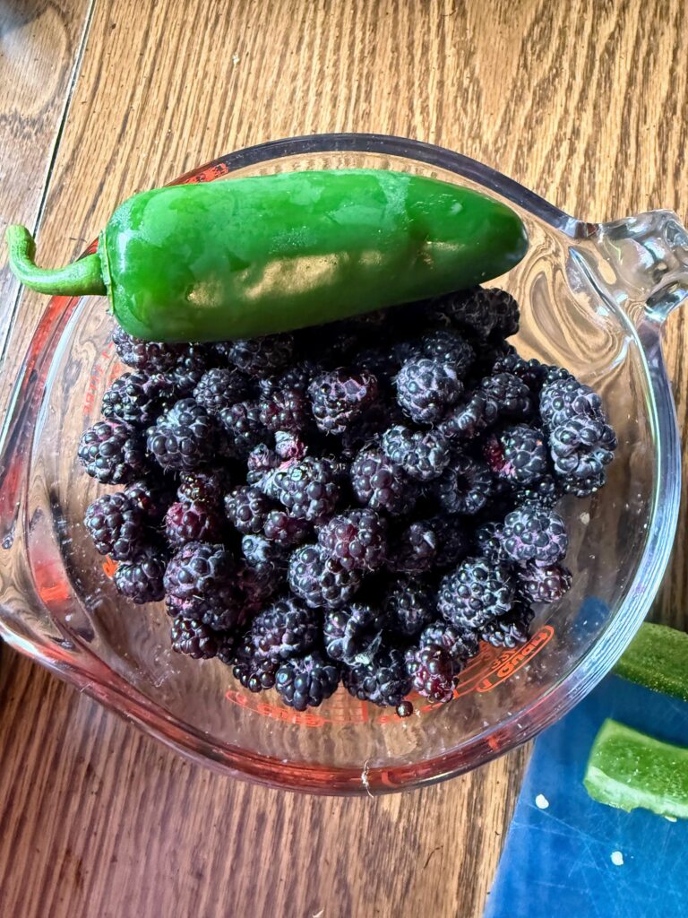 Black Raspberries and jalapenos